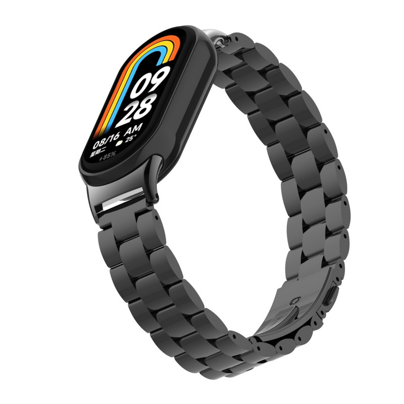 بند استیل مدل 3Bead مناسب برای مچ بند هوشمند شیائومی/۱۰ Mi Band 8/9